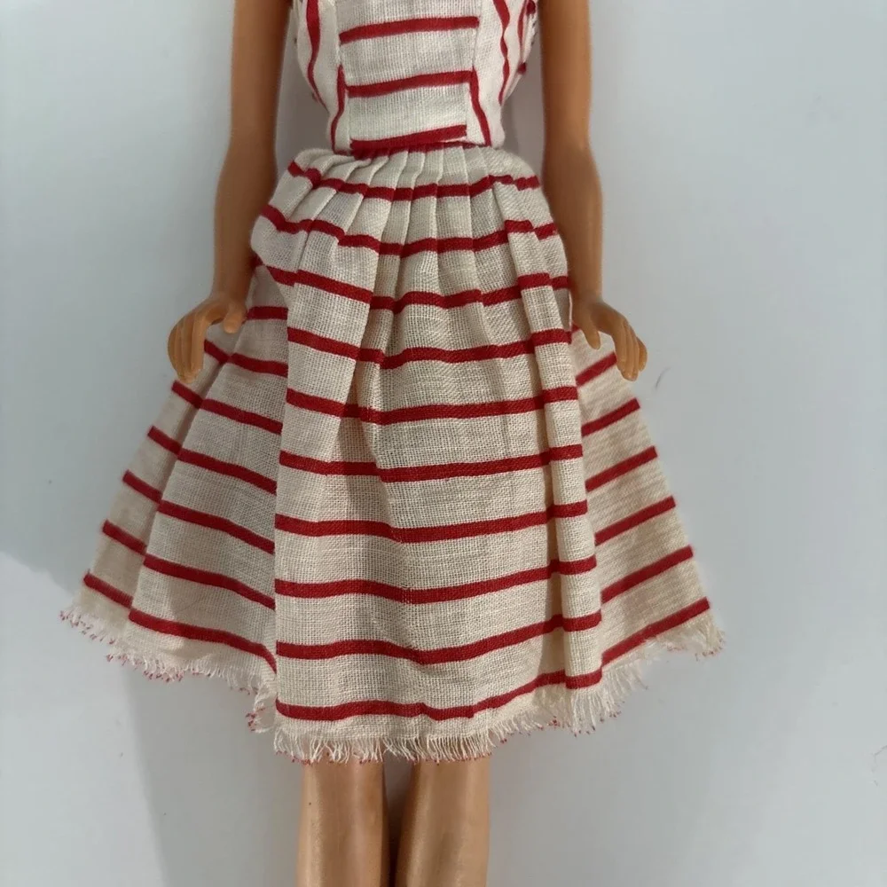 Vintage Barbie Sun Dress Premier Bild Lilli Rose Trim Red White Striped And Doll